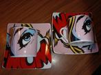 2 x kop en schotel pop art Paul Cardew, Ophalen