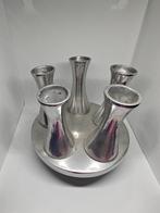 Chrome Tulpenvaas Metaal, Overige materialen, Gebruikt, Overige kleuren, Ophalen of Verzenden