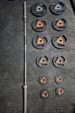 105 kg Ziva halterset, Pu halterschijven met barbell, Ophalen of Verzenden, Zo goed als nieuw, Halterset