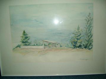 Aquarel van J. Berendhuysen (1988) beschikbaar voor biedingen