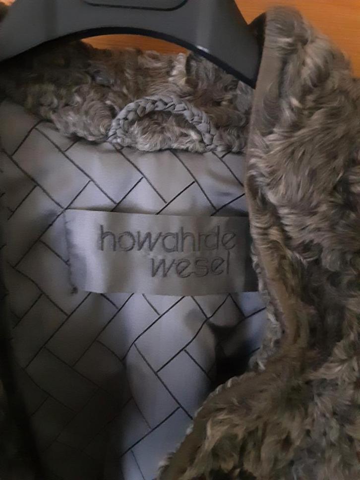 Jas echt leer met echt bont, Kleding | Dames, Jassen | Winter, Zo goed als nieuw, Maat 42/44 (L), Grijs, Ophalen of Verzenden