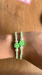 Seedbead bracelets groen met bloem #madebymyla, Ophalen of Verzenden, Nieuw