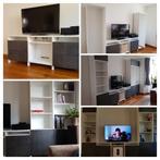 Ikea Besta kast, wit met antraciet deurtjes, Kunststof, Gebruikt, 100 tot 150 cm, 150 tot 200 cm