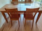 Kersenhouten tafel.met vier stoelen, Ophalen, Gebruikt, 4 tot 6 stoelen
