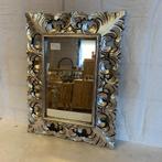 Barok spiegel - houten lijst - zilver - 80 x 60 cm-TTM Wonen, 50 tot 100 cm, Minder dan 100 cm, Rechthoekig, Ophalen of Verzenden