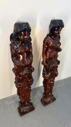 Twee klasieke beelden / oude staanders / bouwelementen, Antiek en Kunst, Ophalen