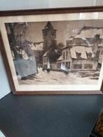PRACHTIGE OUDE ETS UIT BELGIË GESIGNEERD 55X46 CM LIJST MAAT, Antiek en Kunst, Kunst | Etsen en Gravures, Ophalen of Verzenden