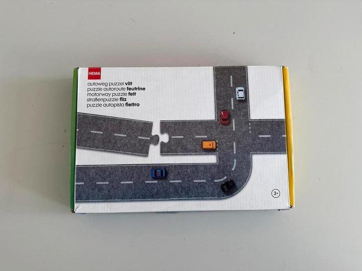 HEMA Autoweg Puzzel Vilt, Kinderen en Baby's, Speelgoed | Educatief en Creatief, Gebruikt, Puzzelen, Ophalen of Verzenden