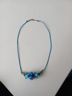 Blauwe ketting met glazen kralen, Ophalen, Zo goed als nieuw, Blauw, Overige materialen