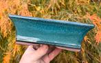 Bonsai schaal Turquoise geglazuurd aardewerk 18,9x13,3x6,2, Tuin en Terras, Ophalen of Verzenden, Zo goed als nieuw, Aardewerk