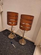 Set van 2 houten lampen, Huis en Inrichting, Gebruikt, Vintage, Ophalen of Verzenden, Minder dan 50 cm