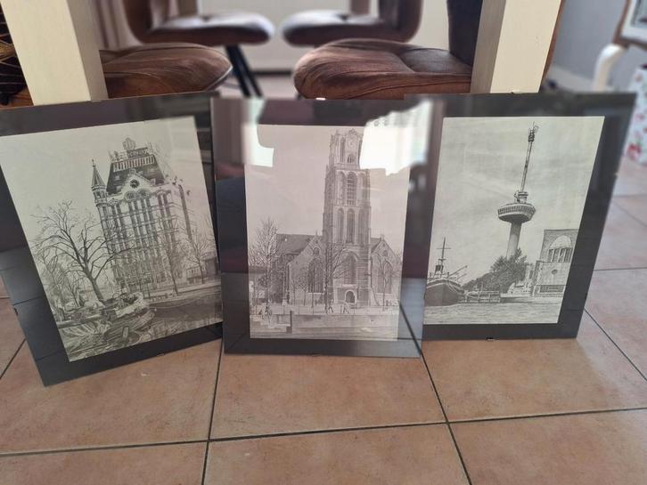 3 Rotterdamse iconen, Antiek en Kunst, Kunst | Tekeningen en Foto's, Ophalen