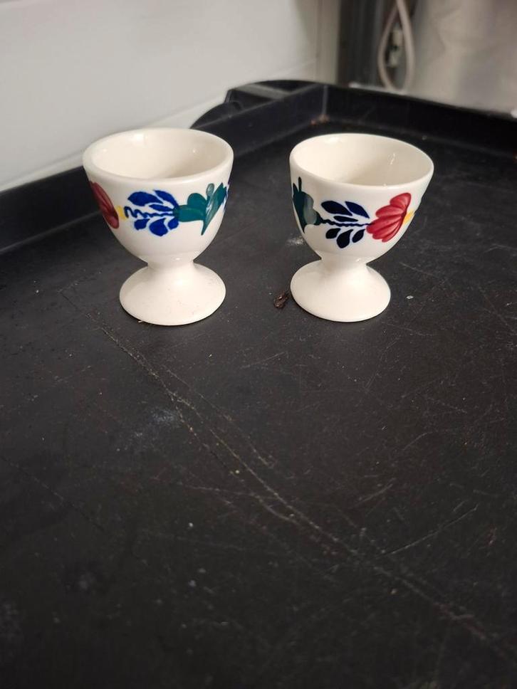 Vintage Boerenbont Eierdopjes, Antiek en Kunst, Antiek | Keukenbenodigdheden, Ophalen of Verzenden