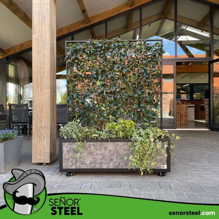 Verrijdbare plantenbak stijlvol & nieuw in assortiment!, Tuin en Terras, Bloembakken en Plantenbakken, Nieuw, Metaal, Balkon, Tuin