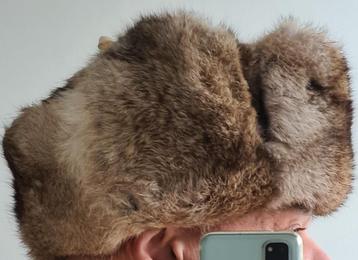 Ushanka trapperhoed bontmuts van konijnen haar maat 58-59 beschikbaar voor biedingen