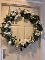 Grote kerstkrans deur krans wit met lampjes zgan!, Ophalen of Verzenden, Zo goed als nieuw