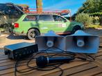 Omroepinstallatie met 2 speakers en microfoon 30W 12V, Ophalen, Zo goed als nieuw