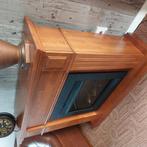 Mooie houten schouw met sfeerhaard, Huis en Inrichting, Ophalen of Verzenden, Gebruikt, Vrijstaande haard, Elektrische haard