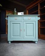 Oude vergrijsd blauwe commode - Halkastje  #2095, Niet ingevuld, Gebruikt, Niet ingevuld, Ophalen of Verzenden