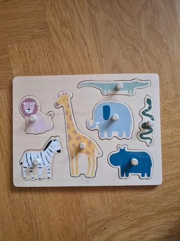 Dille en kamille houten dieren puzzel