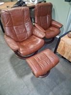 2 mooie leren relaxstoelen, Ophalen, 75 tot 100 cm