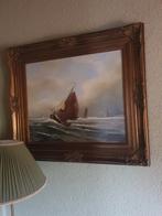 Schilderij van FRITS MEIJER HAVEN  ZEEGEZICHT., Ophalen of Verzenden