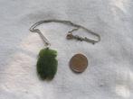 7.  Oud kettinkje, jade,  50 cm, Sieraden, Tassen en Uiterlijk, Antieke sieraden, Ophalen