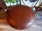 Vintage leren poef, Ophalen, Vintage, 1960s-70s, Gebruikt, Rond