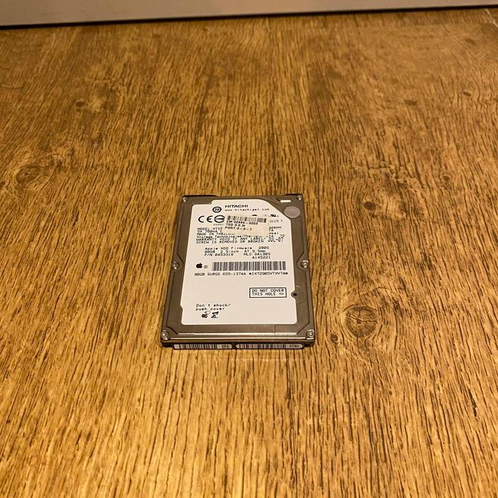 Hitachi 80GB Apple Hardeschijf 2,5 inch, Computers en Software, Harde schijven, Gebruikt, Laptop, Intern, HDD, SATA, Ophalen of Verzenden