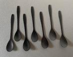 7 Zwarte theelepetjes van Stainless steel. L. 12 cm., Overige materialen, Ophalen of Verzenden, Zo goed als nieuw, Vaatwasserbestendig