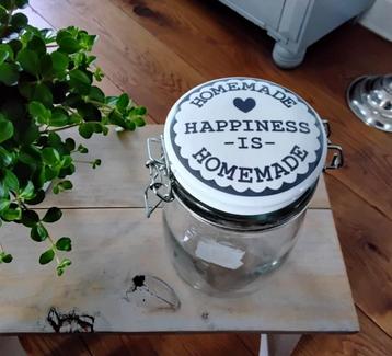 Voorraadpot - weckpot - Happiness is Homemade - nieuw beschikbaar voor biedingen