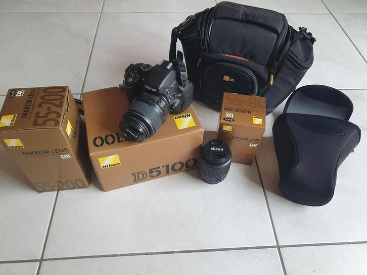 Nikon D5100 + Nikkor lens 55-200, Audio, Tv en Foto, Fotocamera's Digitaal, Gebruikt, Spiegelreflex, Nikon, Geen optische zoom