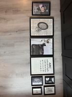 Set van 8 ingelijste posters., Huis en Inrichting, Ophalen, Zo goed als nieuw, Schilderij, Minder dan 50 cm