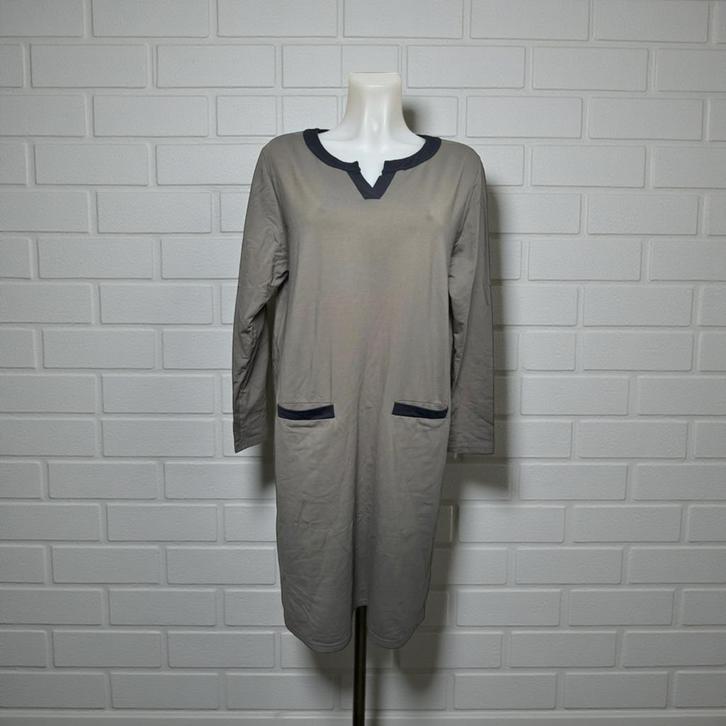 Studio Anneloes Jurk Maat L Khaki Zwart Midi Travelstof, Kleding | Dames, Jurken, Zo goed als nieuw, Maat 42/44 (L), Groen, Onder de knie