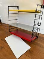 Vintage Tomado Holland Wandrek 4 planken Rood Geel Grijs, Huis en Inrichting, Woonaccessoires | Wandplanken en Boekenplanken, Ophalen of Verzenden