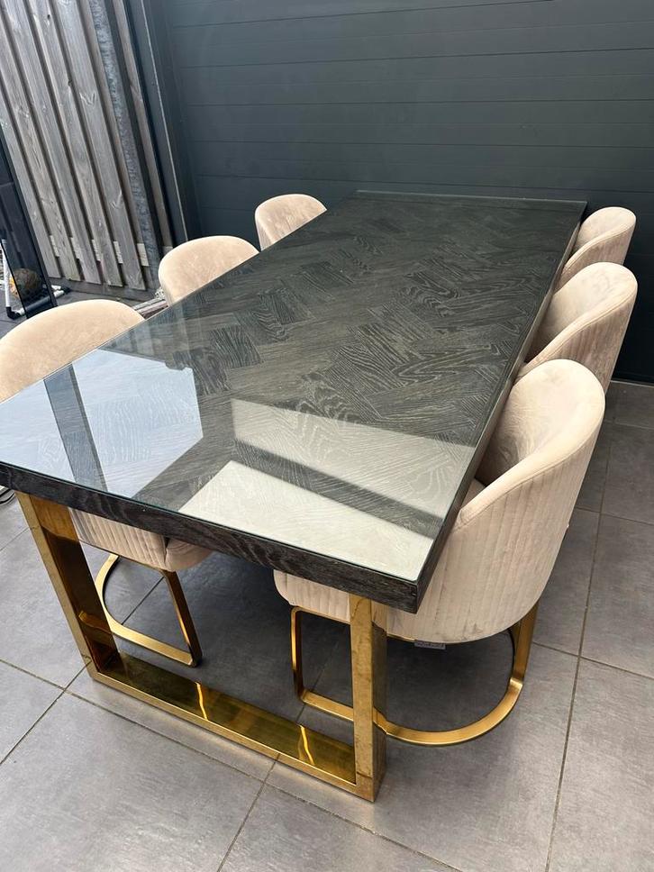 Eettafel Richmond 6 Richmond stoelen + Hanglamp, Huis en Inrichting, Complete eetkamers, Gebruikt, 6 tot 8 stoelen, Ophalen of Verzenden
