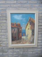 Antiek Schilderij Zuid Europees doorkijk naar Zee, Antiek en Kunst, Ophalen