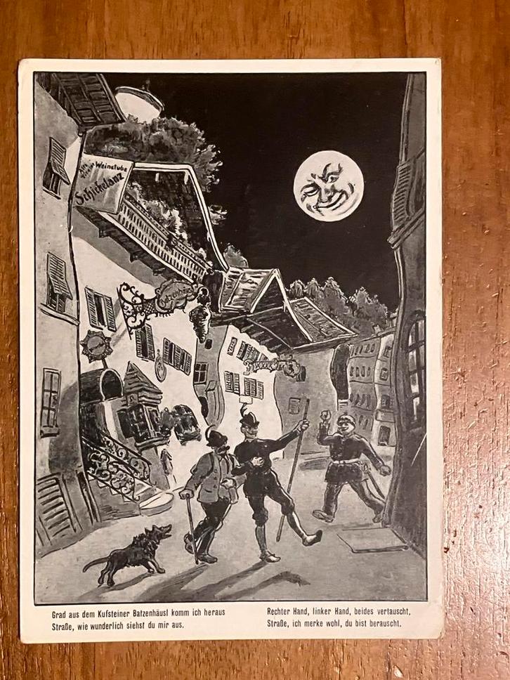 Oude ansichtkaart Kufstein, Oostenrijk. Dronken man politie, Verzamelen, Ansichtkaarten | Buitenland, Gelopen, Oostenrijk, 1960 tot 1980