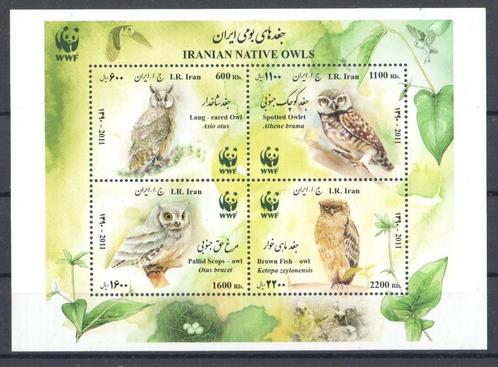 WWF postzegelblokje met postzegels v/d Uilen van Iran, Postzegels en Munten, Postzegels | Thematische zegels, Postfris, Dier of Natuur