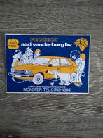 Peugeot aad vanderburg b.v sticker, Verzamelen, Ophalen of Verzenden, Zo goed als nieuw, Auto of Motor