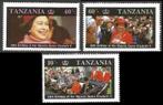 KAVEL Tanzania 1987, Elizabeth II 60 jaar, pfrs./plakspoor., Postzegels en Munten, Postzegels | Thematische zegels, Koningshuis