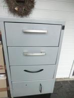 Metalen opbergkast,kast met 4 grote laden,ladenkast, Ophalen, Gebruikt