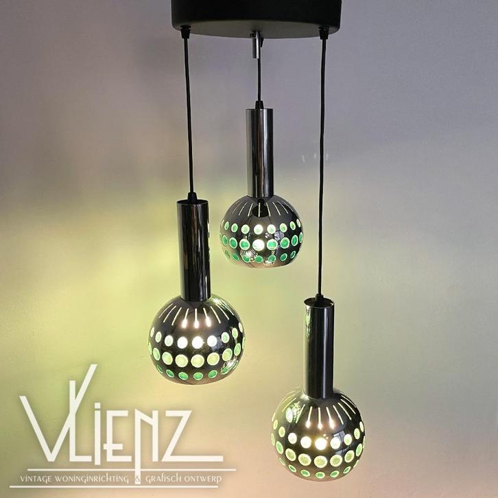 Vintage, midcentury, space age hanglamp, cascade lamp, Huis en Inrichting, Lampen | Hanglampen, Gebruikt, 50 tot 75 cm, Kunststof