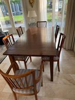 Mahonie houten (uitschuifbare) eettafel, Huis en Inrichting, Ophalen, Gebruikt, 100 tot 150 cm, 200 cm of meer