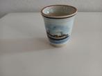 Oude beker boot Texel delft hand painted, Ophalen of Verzenden