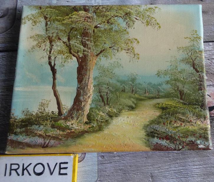PAD LANGS HET WATER * OLIEVERF Op Linnen *, Antiek en Kunst, Kunst | Schilderijen | Klassiek, Verzenden