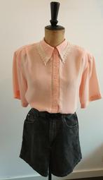 Vintage C&A blouse, zalmkleurig, m-l, Kleding | Dames, Blouses en Tunieken, Maat 38/40 (M), Vintage, Ophalen of Verzenden, Roze