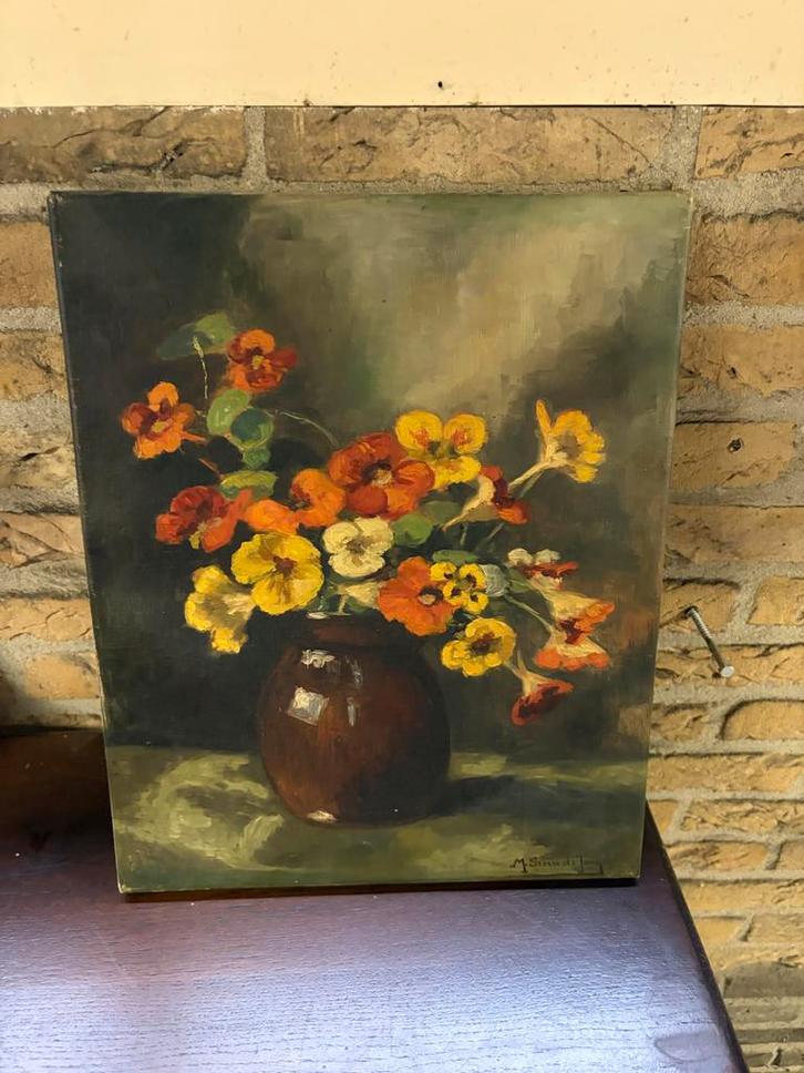 Bloemenstilleven Schilderij, Antiek en Kunst, Kunst | Schilderijen | Klassiek, Ophalen of Verzenden