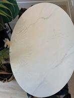 Ovale tafel keramiek marmerlook + stoelen, Huis en Inrichting, Tafels | Eettafels, Ophalen, Zo goed als nieuw, Ovaal, 100 tot 150 cm
