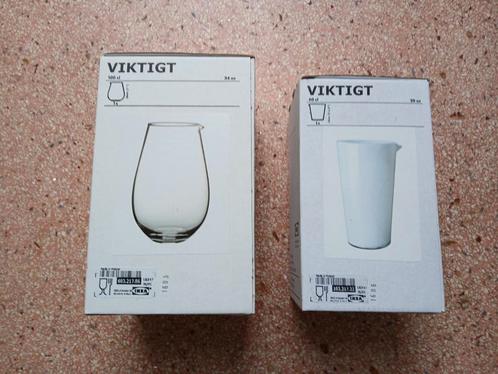 020/VINTAGE IKEA GLASWERK VIKTIGT SERIE 2X/IITALA/HELLA PS/, Huis en Inrichting, Woonaccessoires | Vazen, Nieuw, Minder dan 50 cm